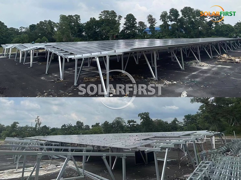 Solución de cochera fotovoltaica de aluminio de 627 kWp en Malasia