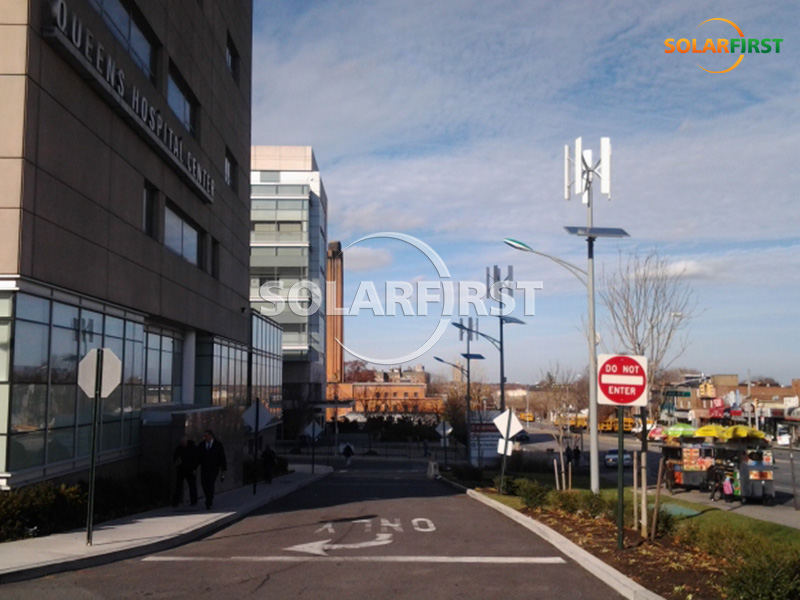 Solución de farola híbrida eólica-solar en Nueva York, EE. UU.