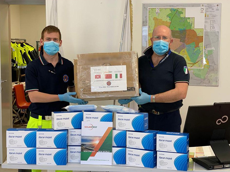 El Grupo SOLAR FIRST donó suministros médicos a sus socios