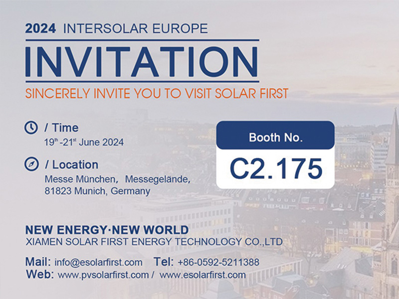 Aviso de exposición | Únase a Solar First en Intersolar Europe 2024